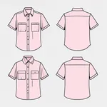 short-sleeved pink cropped button-up shirt image